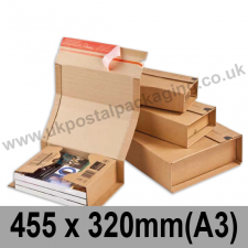 ColomPac Corrugated Wraparound/Book Box, 455 x 320 x 70mm (A3) - Single Sample