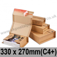 ColomPac Corrugated Wraparound/Book Box, 330 x 270 x 80mm (C4+) - Single Sample