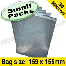 EzePack, Cello Bag, with re-seal flaps, Size 159 x 155mm - Small Packs