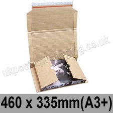 EzePack Corrugated Wraparound/Book Box, 460 x 335 x 100mm (A3+) - Pack of 20
