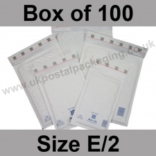 Mail Lite, White Bubble Lined Padded Bags, Size E/2 - Box of 100