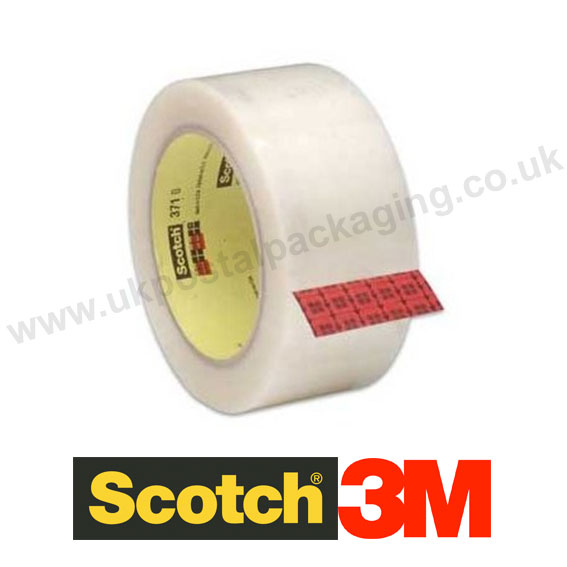 Scotch 3M, 371, Clear Packaging Tape, 48mm x 66m Box of 36 Rolls UK