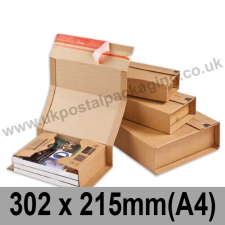 ColomPac Corrugated Wraparound/Book Box, 302 x 215 x 80mm (A4) - Single Sample