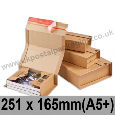 ColomPac Corrugated Wraparound/Book Box, 251 x 165 x 60mm (A5+) - Single Sample