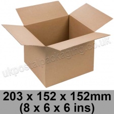 Single Wall Cartons 203 x 152 x 152mm (8 x 6 x 6 ins) - Pack of 25