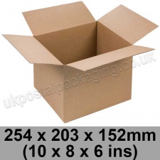 Single Wall Cartons 254 x 203 x 152mm (10 x 8 x 6 ins) - Pack of 25