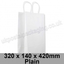 EzePack, Plain White Kraft Carrier Bags 320 x 140 x 420mm