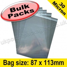 Cello Bag, with re-seal flaps, Size 87 x 113mm - 1,000 Pack