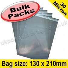 Cello Bag, with re-seal flaps, Size 130 x 210mm - 1,000 pack