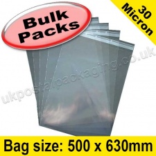 Cello Bag, with re-seal flaps, Size 500 x 630mm - 1,000 pack