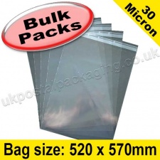 Cello Bag, with re-seal flaps, Size 520 x 570mm - 1,000 pack
