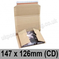 EzePack Corrugated Wraparound/Book Box, 147 x 126 x 60mm (CD) - Pack of 20