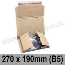 EzePack Corrugated Wraparound/Book Box, 270 x 190 x 80mm (B5) - Single Sample