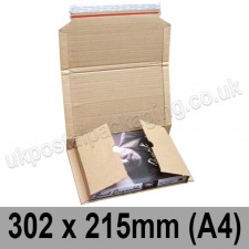 EzePack Corrugated Wraparound/Book Box, 302 x 215 x 80mm (A4) - Single Sample