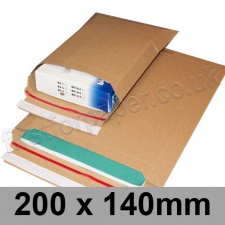 •EzePack, Rigid corrugated cardboard envelope, 200 x 140mm - Single Sample