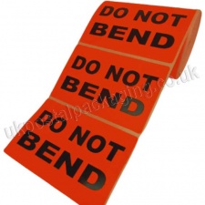 Do Not Bend, Red Labels, 101.6 x 63.5mm - Roll of 500