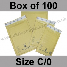 Mail Lite, Gold Bubble Lined Padded Bags, Size C/0 - Box of 100
