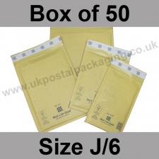 Mail Lite, Gold Bubble Lined Padded Bags, Size J/6 - Box of 50