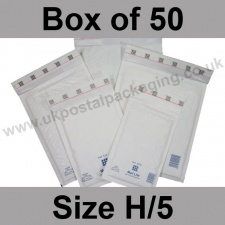 Mail Lite, White Bubble Lined Padded Bags, Size H/5 - Box of 50