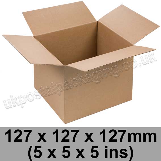 Single Wall Cartons 127 x 127 x 127mm (5 x 5 x 5 ins) - Pack of 25