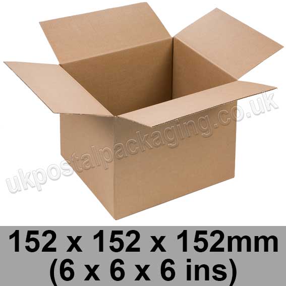 Triplast 6x6x6 Inch Small Cardboard Postal Boxes - Pack Of 25 Single Wall Shipping Cube Boxes 152x152x152mm 317570 - View #2