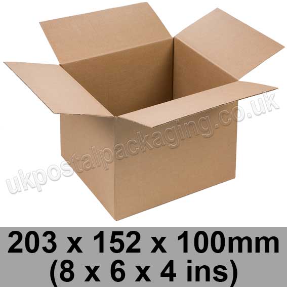Single Wall Cartons 203 x 152 x 100mm (8 x 6 x 4 ins) - Pack of 25