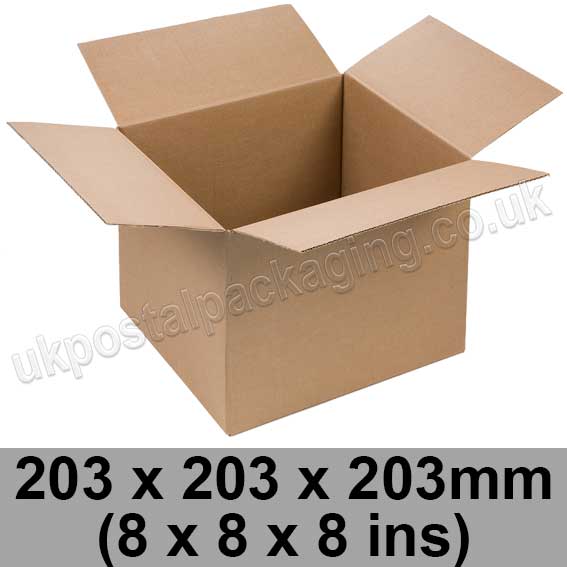 Single Wall Cartons 203 x 203 x 203mm (8 x 8 x 8 ins) - Pack of 25
