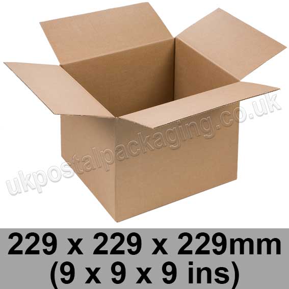 Single Wall Cartons 229 x 229 x 229mm (9 x 9 x 9 ins) - Pack of 25