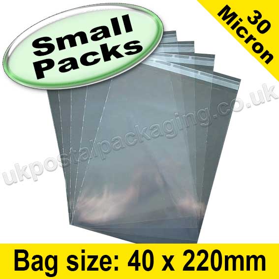 Olympus, Cello Bag, with re-seal flaps, Size 40 x 220mm - Pack of 200