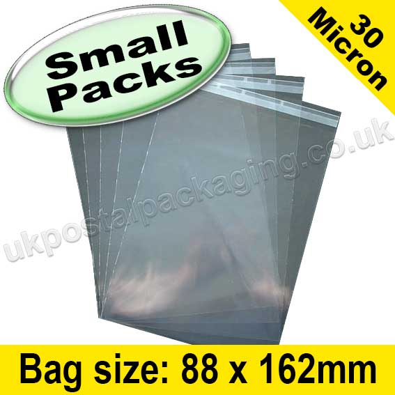 Olympus, Cello Bag, with re-seal flaps, Size 88 x 162mm - Pack of 200