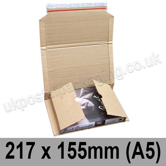 EzePack Corrugated Wraparound/Book Box, 217 x 155 x 60mm (A5) - Pack of 20
