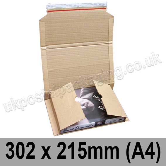 EzePack Corrugated Wraparound/Book Box, 302 x 215 x 80mm (A4) - Pack of 20