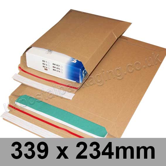 EzePack, Rigid corrugated cardboard envelope, 339 x 234mm - Pack of 20