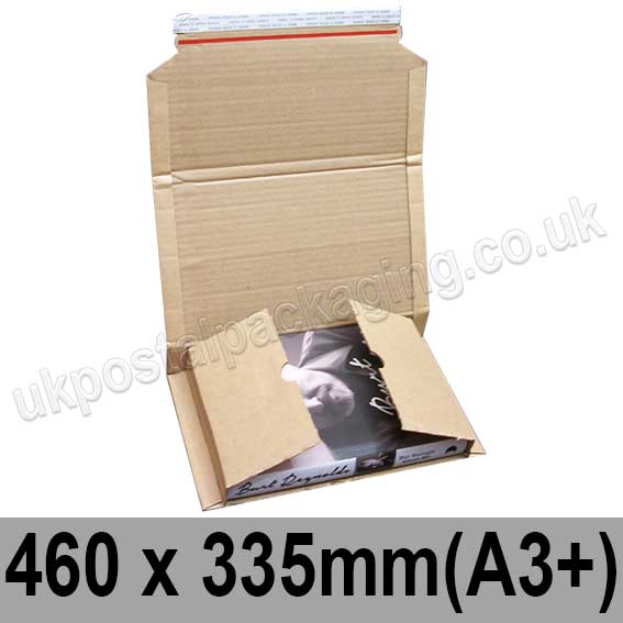 EzePack Corrugated Wraparound/Book Box, 460 x 335 x 100mm (A3+) - Pack of 20
