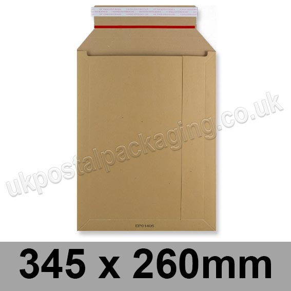 EzePack, Solid All Board Envelopes, 345 x 260mm, Manilla - Box of 100