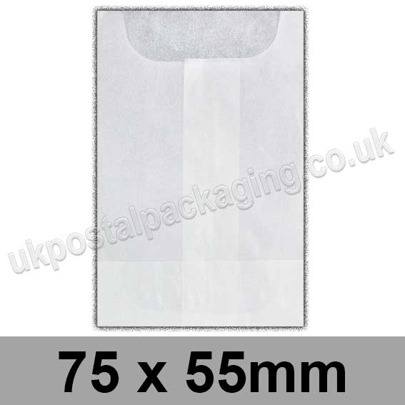 EzePack, Glassine Bag, 75 x 55mm Box of 1,000 UK Postal Packaging