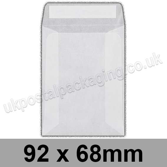 EzePack, Glassine Bag, 92 x 68mm, Peel & Seal - Box of 1,000