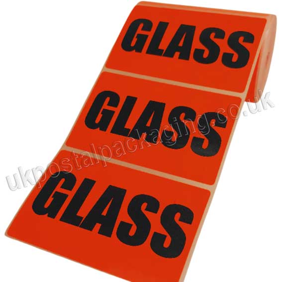 Glass, Red Labels, 101.6 x 63.5mm - Roll of 500