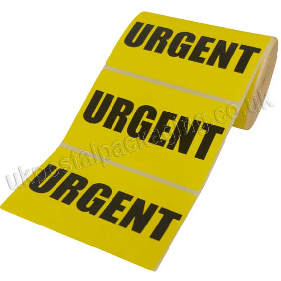 Urgent, Yellow Labels, 101.6 x 63.5mm - Roll of 500